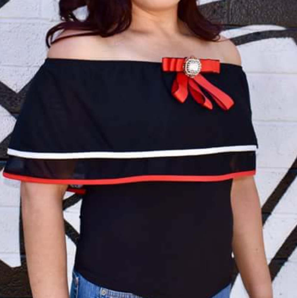 Black off the shoulders blouse